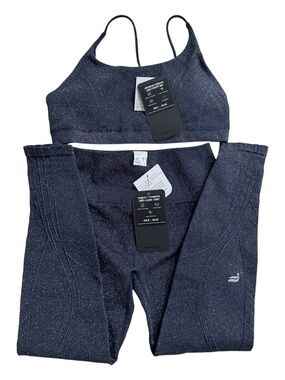 NWT Fabletics Seamless High-Waisted Navy Ankle Leggings  Sweat Wicking Stretch M